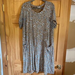 J. Jill Tan and Black Floral Top